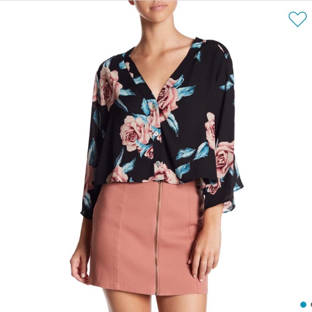 NEW Show Me Your MuMu Uptown Floral Crop Blouse